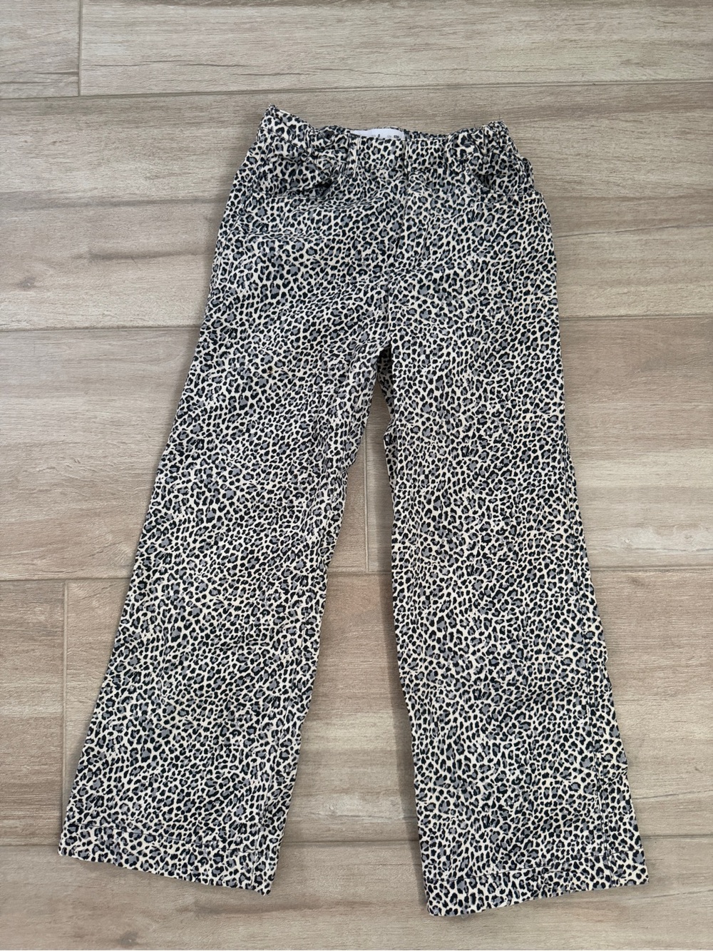 Zara Black and Cream Leopard-Print Trousers
